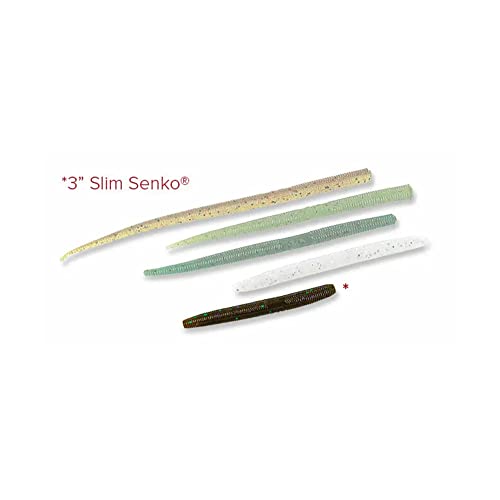 Yamamoto Senko Soft Plastic Worm Easy to Use Bass Fishing Stick Bait Lures - color: WATERMELON W/ BLACK & RED FLAKE, size: 3 Inch Slim