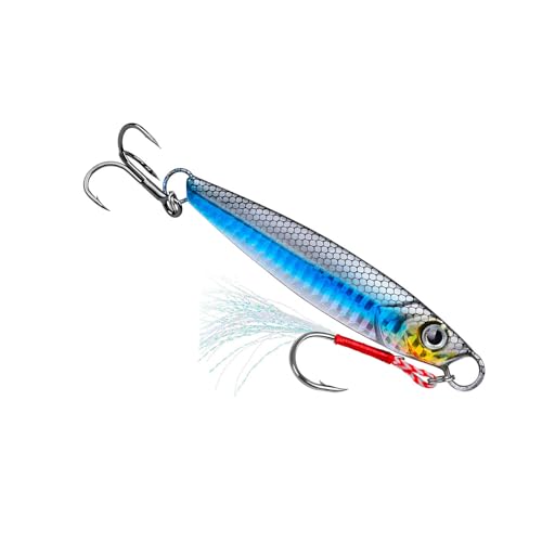 Treble Hook Fast Sinking Jigging Baits Jigs Lure 13g/30g/60g Hard Metal Jigging Spoon Lures Saltwater Fishing Lure - color: ColorB 30G