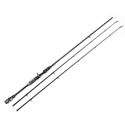 E Series - Camo Legend 2-Piece 7-Feet Casting Rod 24 Ton Carbon Fiber Baitcasting with 2 Tips - Medium and Medium Heavy Portable Bass Fishing Rod Baitcaster