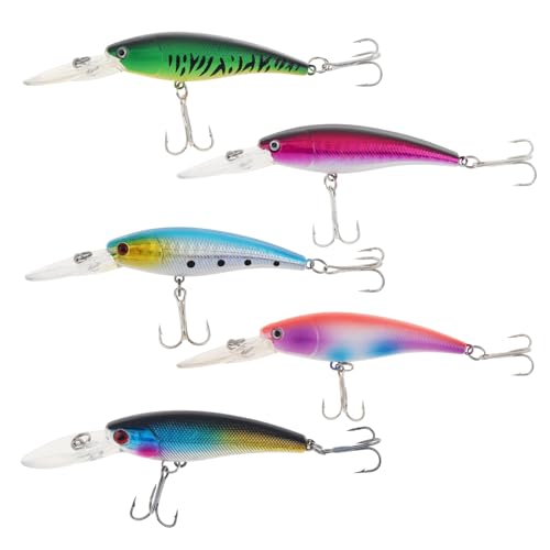 5pcs Fishing Lures Crankbaits, Fishing Hard Baits Swimbaits Minnow Bass Topwater Lures for Trout Bass Perch