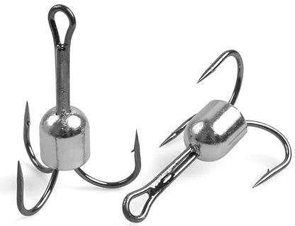 Snagging Hooks Snagging Weighted Treble Hooks 5pcs Large Weighted Fishing Hooks for Baitfish Tuna Swordfish Trout Salmon Fishing 4 Sizes 1oz 1.25oz 1.5oz 2.5oz - size: Mixed Sizes-5pcs