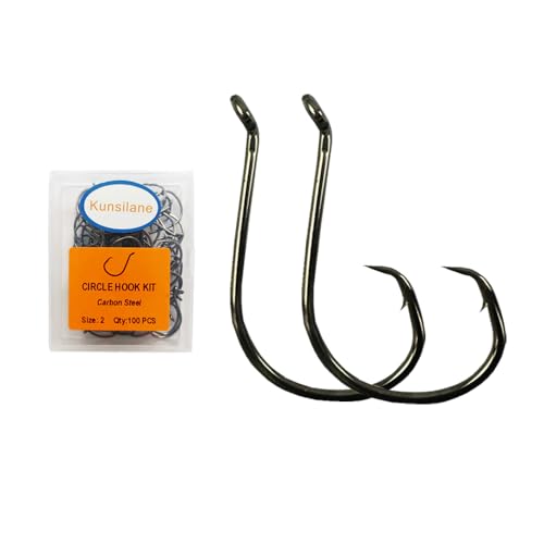 Catfishing Circle Hooks 50/100Pcs Octopus Fishing Circle Hooks Saltwater Freshwater for Catfish Bass Redfish 1/0 2/0 /3/0 4/0 5/0 6/0 7/0 8/0 9/0 10/0 12/0 14/0 - size: 100PCS 2#