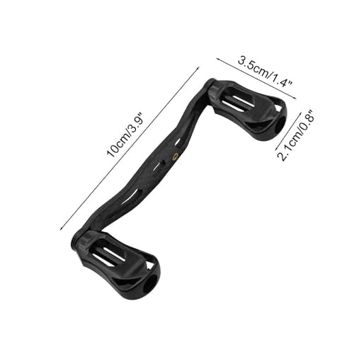 Fishing Reel Handle, Carbon Fiber Reel Replacement Parts Double Rocker Arm Handle for Baitcasting Reel - color: Black