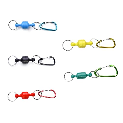 Fishing Strongest Magnetic Net Release Magnet Clip Holder Retractor, Quick Release Keychain with Super Strong Magnet, Fly Fishing Magnetic Buckle Fishing Equipment (5 Pack)