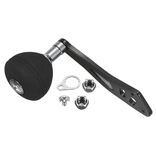 PATIKIL Baitcasting Power Handle, Metal Fishing Reel Handle EVA Knob Grip Replacement Parts for Rocker Arm Accessories - color: Black