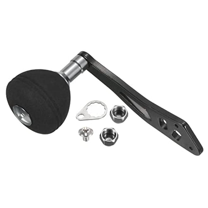 PATIKIL Baitcasting Power Handle, Metal Fishing Reel Handle EVA Knob Grip Replacement Parts for Rocker Arm Accessories - color: Black