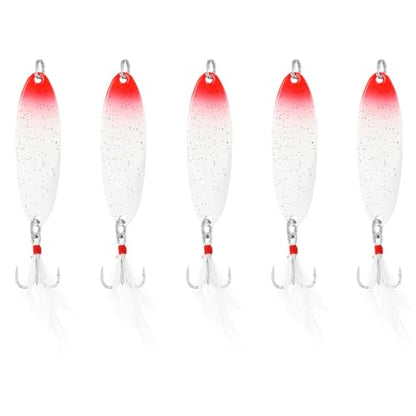 PATIKIL Fishing Spoons, Fishing Lures Casting Spoon Treble Hook Jigs Spinner Baits for Freshwater Saltwater - style: 1/5oz