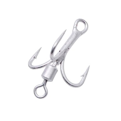 SEIWEI 5pcs 6# Bladed Treble Hooks with Willow Blade Replacement Bladed Spinner Treble Hooks for Trout Bass Freshwater Saltwater Fishing Lures Fishing Spoons-Silver