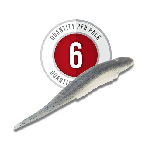 Strike King Strike King Spotlight Shim-E Minnow Fishing Lure, Soft Plastic Jerkbait, 6-Pack - color: Smokey Shad, size: 5"
