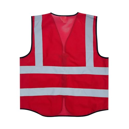 Fishing Vest - Work Vest for Men V Neck Zip Up Lightweight Breathable Sleeveless Utility Jackets Mesh Outwear Vests 2026 - color: 04# Red