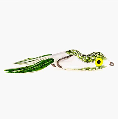 Southern Lure Scum Frog Painted Trophy Series Topwater Bass Fishing Hollow Body Frog Lure with Weedless Hooks, Natural Black and Green, 5/8 Ounce, SCMTRO