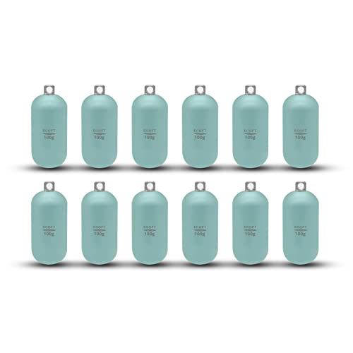Lead Free Fishing Weights Sinkers 80g-1000g Coated Raindrop Weights Bank Sinkers Cylindrical Deep Drop Weights Assorted Sizes Bag Non-Lead Fishing Weights Saltwater for Bottom Fishing - style: 100g(3.52oz)-12pcs