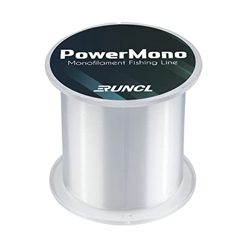 RUNCL PowerMono Fishing Line, Ice Monofilament Fishing Line 300/500/1000Yds - Ultimate Strength, Shock Absorber, Suspend in Water, Knot Friendly 3-35LB, Low & High-Vis Available, Gift Decoration - color: Clear, size: 8LB（300Yards）