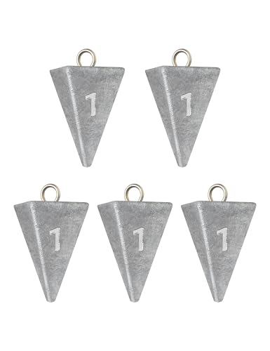 BLUEWING Pyramid Sinkers Lead Fishing Weights 1oz,2oz,3oz,5oz,8oz,10oz,12oz,16oz,32oz for Saltwater - style: #01 1oz, 14 Pack