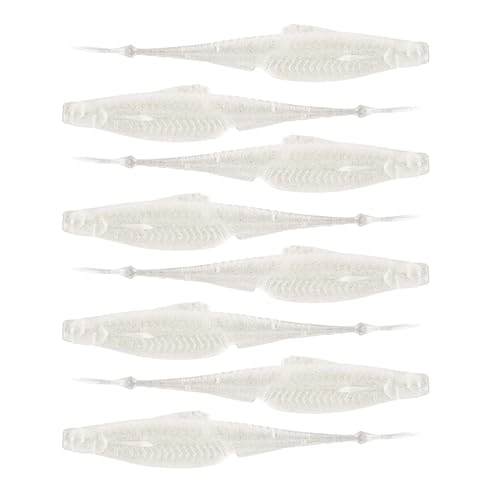 6th Sense Flush 5.2 Soft Jerkbait – Realistic Fin Details, Keel-Style Belly, Built Weed Guard – 5.2inch (8/pk) - Made in The USA (Ghost Ice Minnow)