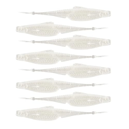 6th Sense Flush 5.2 Soft Jerkbait – Realistic Fin Details, Keel-Style Belly, Built Weed Guard – 5.2inch (8/pk) - Made in The USA (Ghost Ice Minnow)