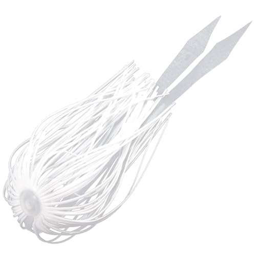 Dr.Fish 15 Pack Replacement Jig Skirts with Tail 88-Strands Silicone Quick Change Fishing Umbrella Skirts for Spinnerbaits Bass Jig Lure Making Supplies - color: Pure White-15 Pack