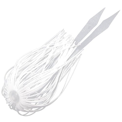 Dr.Fish 15 Pack Replacement Jig Skirts with Tail 88-Strands Silicone Quick Change Fishing Umbrella Skirts for Spinnerbaits Bass Jig Lure Making Supplies - color: Pure White-15 Pack