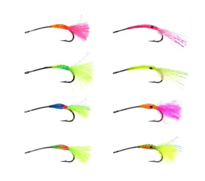 Pack of 8#8 Epoxy Body Egg Fly Artificial Glo Bug Salmon Fish Roe Bait Slowly Sinking Trout Bass Panfish Fishing Lures