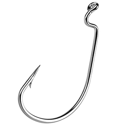 UCEC Fishing Hooks Offset Shank Worm Hooks Extra Wide Gap 2X Strong Carbon Steel Bait Jig for Bass Fishing Trout Catfish Saltwater Freshwater 1/0 2/0 3/0 4/0 5/0 30pcs/Box - size: 1/0 30pcs