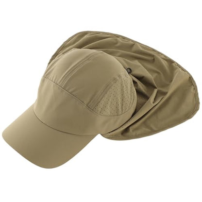 Connectyle Men's Sun Hat with Neck Flap Adjustable Breathable UPF 50+ Sun Protection Baseball Cap for Fishing Hiking Golfing - color: Pea Green