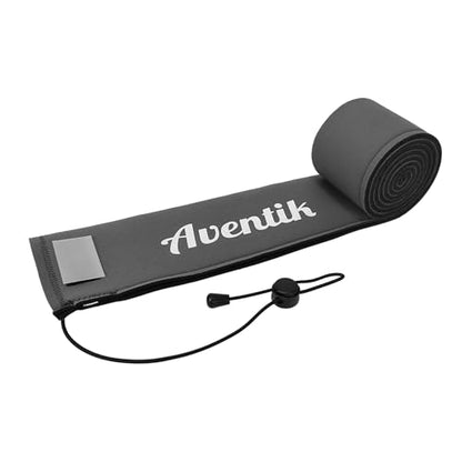 Aventik Lightproof Neoprene Rod Sleeve – Protective Fishing Rod Sock Cover with Hanging Loop & Adjustable Lanyard for Casting, Spinning & Trolling Rods - color: Grey, size: Length: 52''/1.32m