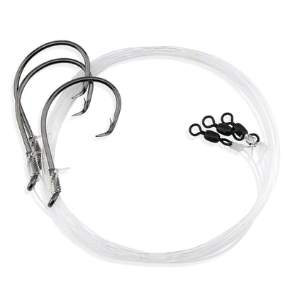 Aqua-Clear Striped Bass Rig - color: No Har (3-Piece), style: 8/0 Ultra Thin Demon Circle Hook