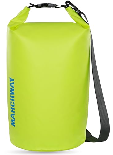 MARCHWAY Floating Waterproof Dry Bag Backpack 5L/10L/20L/30L/40L, Roll Top Sack Keeps Gear Dry for Kayaking, Rafting, Boating, Swimming, Camping, Hiking, Beach, Fishing - color: Bright Yellow, size: 10L