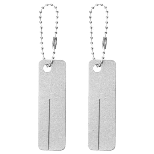 2pcs Portable Fishing Hook File Tool with Corundum Material and Chain, High Efficiency Sharpening Tool for Fishing Trips and Outdoor Activities, Precise Edge Hook Sharpener