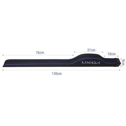 Lixada Fishing Rod Bag Hard Shell Bottom 51.2''/130cm Fishing Rod Travel Case Waterproof Fishing Tackle Storage Bag Fishing Pole Protective Pouch - color: Black and Blue