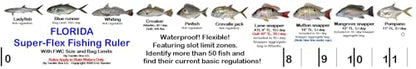 Two (2) Florida Super-Flex Folding Fishing Rulers with Color Photos of 54 FL Saltwater Fish and Their Rules Plus Lots of FL Angler Information