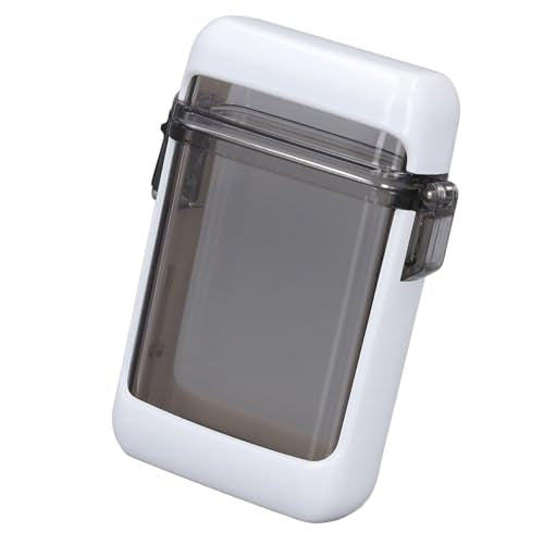 ID Card Holder with Airtight Lid and Rubber Seal, Small Lightweight Badge Pocket Box for Outdoor Sports, Swimming, Beach Activities, Multi-Functional Case (White) - color: White