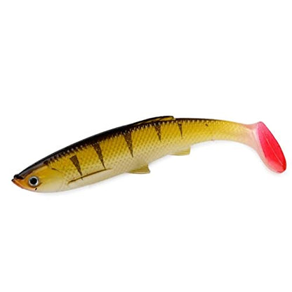 ZHENGYI 4pcs Paddle Tail 14.5g 120mm Fishing Soft Lures 3D Eyes T Tail Artificial Bait Plastic Pike Fishing Lures - color: B