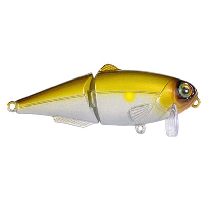 Strike King (HCWS2-355) Wake Shad Fishing Lure, Single Jointed Swimming Topwater Wakebait, 1-Ounce, Size 2 Treble Hooks, Mirage Ayu