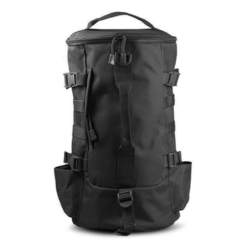 HURRISE Fishing Tackle Bag, Multifunctional Large Capacity Fishing Backpack Outdoor Travel Camping Fishing Rod Reel Tackle Bag Shoulder Bag Luggage Bag (Black) - color: Black