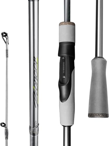 HANDING Pioneer Fishing Rod 2-Piece Baitcaster Rod & Spinning Rod | Ideal for Bass Trout Walleye Freshwater All-Purpose Rod. 24T Carbon Fiber EVA Handle Titanium Oxide Guide Rings - size: 8' - M - Moderate Fast-2pcs