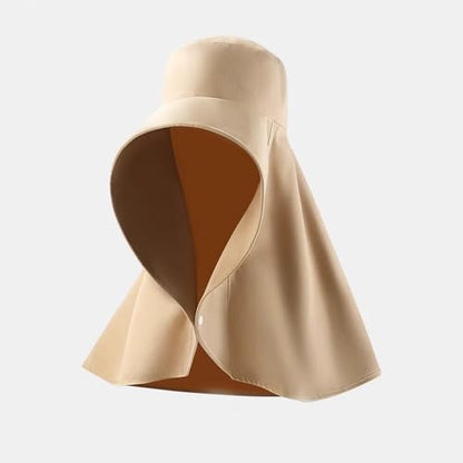 Fashion Outdoor Beach Hats UPF 50+ UV Sun Protection Wide Brim Shawl Breathable Face Neck Flap Cover Folding Sun Hat - color: Khaki