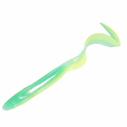 Dr.Fish 5 Pack Sand EEL Lures Saltwater Soft Fishing Lures Swimbait 6 Inch 3/8oz Surf Fishing Creature Baits Soft Plastic Artificial Ribbontail Worm - color: Lime