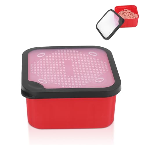 HERCHR Fishing Live Bait Box, Fishing Bait Storage Box Bait Bucket Worm Bait Station Container with Air Hole for Fishing Lure Worm Maggot - size: 170*170*85mm