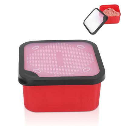HERCHR Fishing Live Bait Box, Fishing Bait Storage Box Bait Bucket Worm Bait Station Container with Air Hole for Fishing Lure Worm Maggot - size: 170*170*85mm