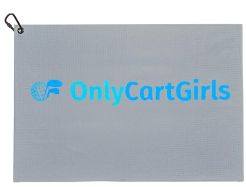 OnlyGolf Funny Microfiber Golf Towel – Large 14" x 20" Clip for Golf Bags Clubs Balls Perfect Golf Gag Gift Enthusiasts Waffle Men Premium Carabiner (Gray OnlyCartGirls) - color: Gray Onlycartgirls