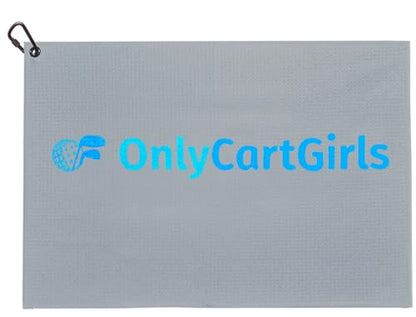 OnlyGolf Funny Microfiber Golf Towel – Large 14" x 20" Clip for Golf Bags Clubs Balls Perfect Golf Gag Gift Enthusiasts Waffle Men Premium Carabiner (Gray OnlyCartGirls) - color: Gray Onlycartgirls