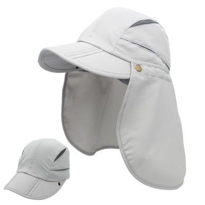 Connectyle Men's Sun Hat with Detachable Neck Flap Adjustable Outdoor UPF 50+ Baseball Sun Cap for Fishing Hiking Golfing - color: Beige