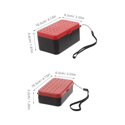 Healeved 2pcs Live Bait Storage Box Double Layer Worm Container with Breathable Holes Portable Fishing Bait Holder Case for Red Worms and Earthworms Anglers