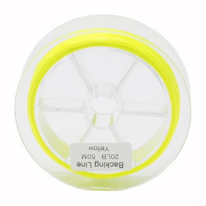 for Braided Fly Line Backing 50m Dacron Fishing Leader with Loop for Trout Bass Salmon Freshwater Saltwater Anglers Strong Low Stretch - size: F