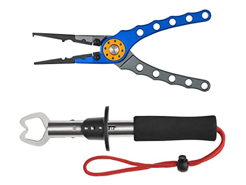 Monoprice Stainless Steel Fishing Pliers, Corrosion Resistant, Multipurpose Fish Pliers, Hook Remover, with Fish Lip Gripper, Lanyard, and Carrying Case - Pure Outdoor Collection