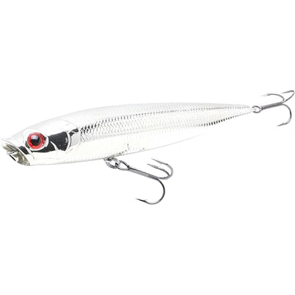 LUCKY CRAFT Gunfish 115NF Top Water Bass Fishing Lures, 4.5” Floating Lure with Cupped Mouth, Freshwater Trout and Bass Lures Fishing Gear, Accessories for Tackle Box - color: 074 Chrome