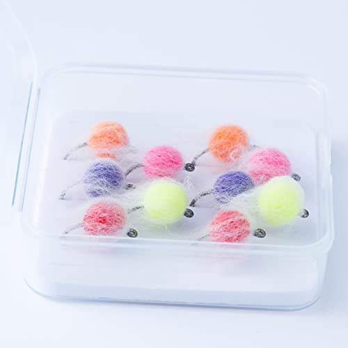 BASSDASH Fly Fishing Wet Flies Streamers Nuke Eggs for Trout Steelhead Salmon Fishing, Fly Lure Kit with Box - size: #8