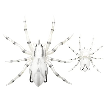 LUNKERHUNT Phantom Spider Lure for Bass Fishing (2.5 Inch) | Topwater Spider Fishing Lure with Natural Walking Action | Soft Hollow Body Weedless Hooks for Trout and Pike - color: White Wolf