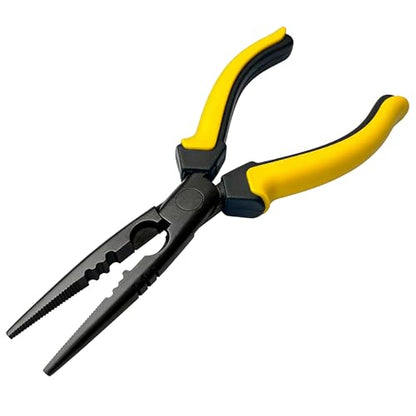 7-inch Fishing Pliers with Rust-resistant Teflon Coating, Fresh/Sea Fishing Tools, Comfortable Grip Fishing Gear for Fishing Trips - style: 7" Straight Nose